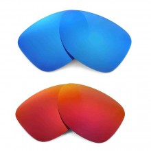 New Walleva Polarized Fire Red + Ice Blue Replacement Lenses for Oakley Dispatch II (OO9150 Series) Sunglasses